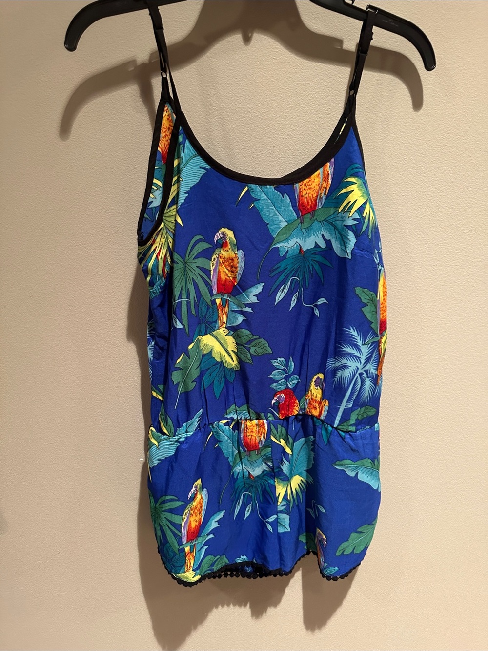 Tropical Parrot Print juniors One-Piece - Blue romper